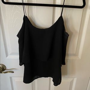 Paper Crane Tiered Black Tank | Size Medium